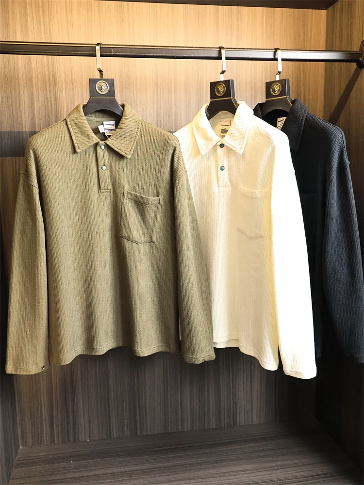 

Loose Knitted irt Sweatirt Men's Heavyweight Autumn Japanese Sle Cfey Collar Barn Sle Faion Urban Cotton