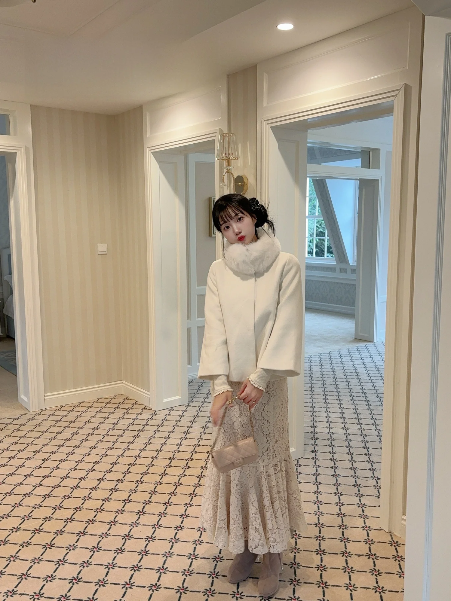 Romantic Heavy Embroidery Lace Fi Tail f Skirt High Waist Polyester Nylon Cotton Blend Ci Commute Daily Travel Date