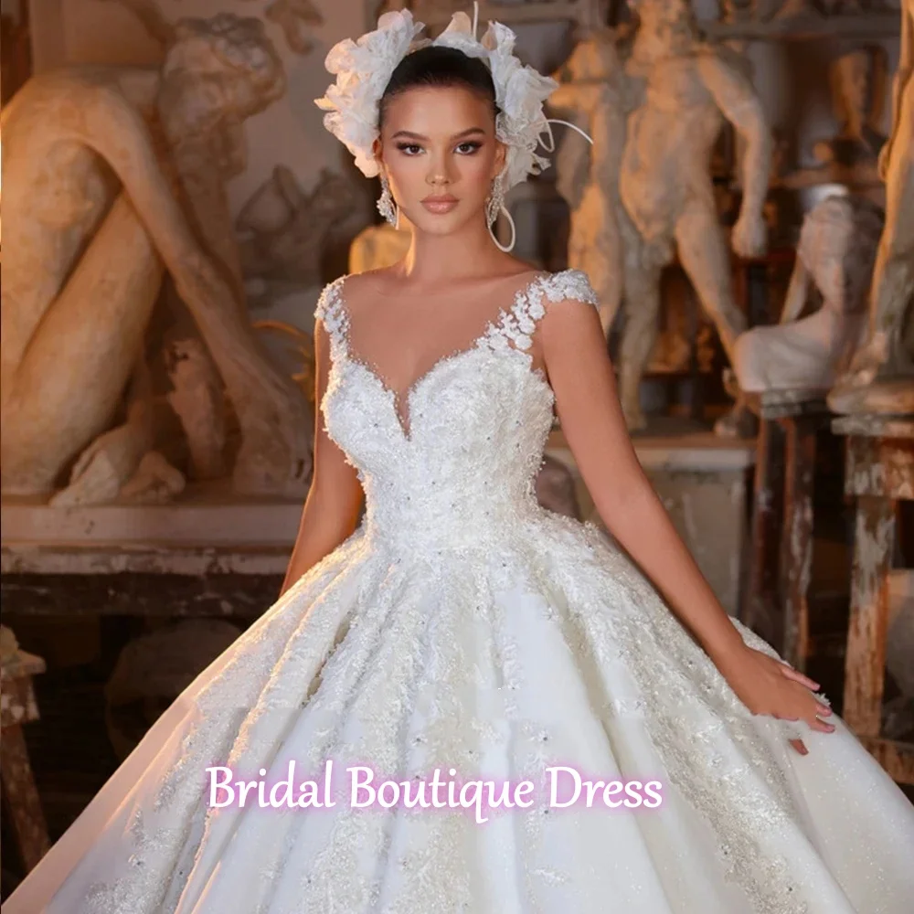 Customized Exquisite Full Beads Appliques Shiny Gorgeous Ball Gown Wedding Dresses Robes De Mariée Vestidos De Novia 2026