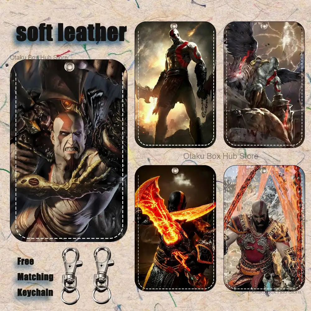 

Game K-Kratos G-Gods W-War Holder Keychain For Bank Business Work Card Holder Student Card Protective Case Bus Card