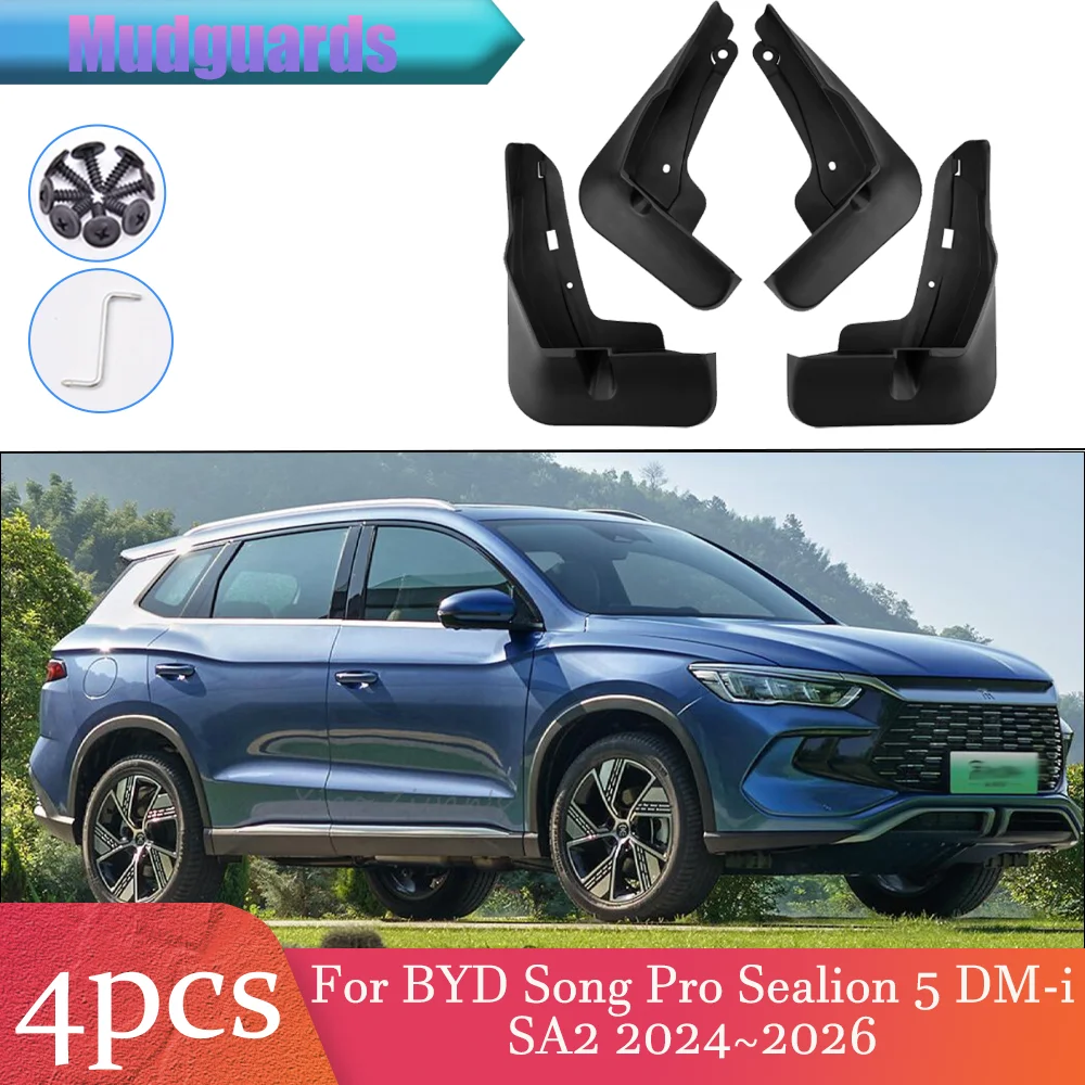 

Для BYD Song Pro Sealion 5 DM-i SA2 2024 ~ 2026 2025 автомобильные колеса, брызговики, брызговики, защита крыльев, аксессуары для брызг