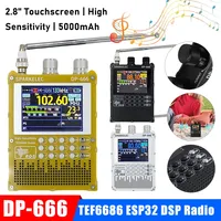 DP-666 2.8inch IPS Touch DSP Radio High Sensitivity TEF6686 ESP32 RDS SDR Portable Radios 5000mAh Rechargeable FM AM Receiver