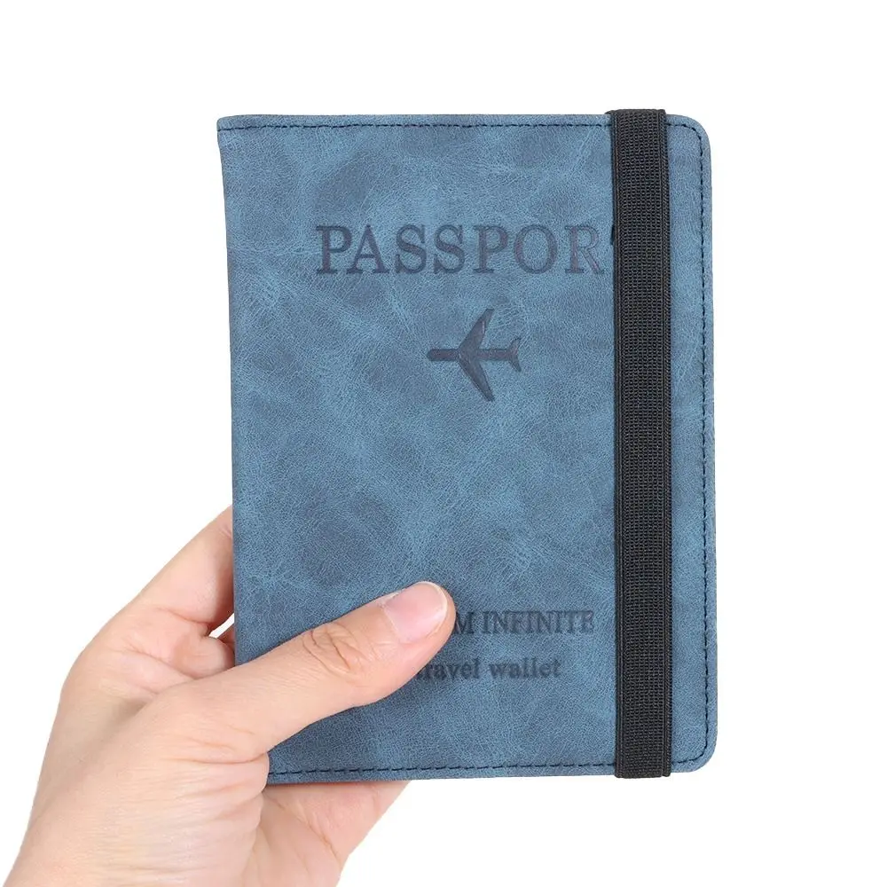 RFID Leather Passport Bag Multi-function Document Package Portable Travel Ultra-thin Passport Holder