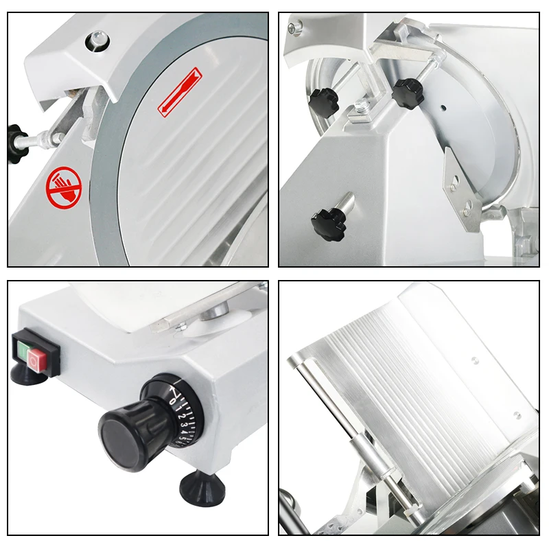 8-Inch 220mm Aluminum Alloy Mini Semi-Automatic Frozen Meat Slicer Machine 180W Bacon Sausage Slicer for Home Restaurant Use New