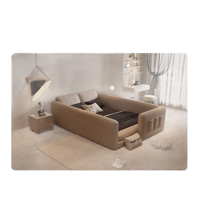 

Simple parent-child cream bed cloud wind master bedroom two-child wedding Nordic soft bag large bed sheet