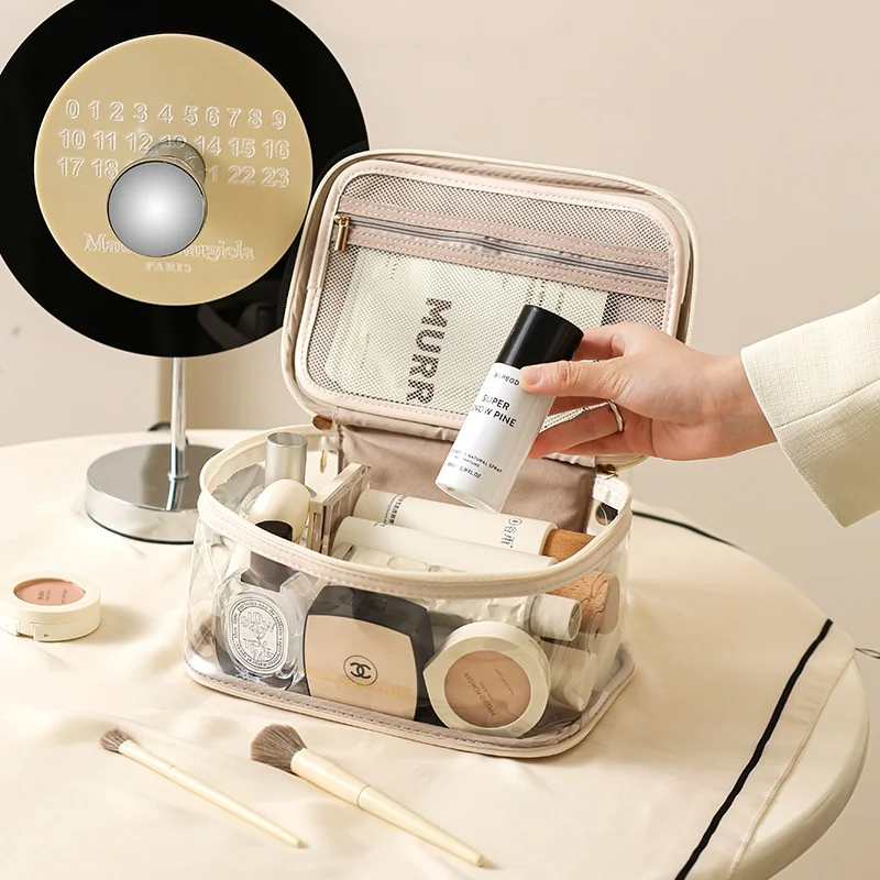

Transparent Makeup Bag Large Capacity High Appearance Level Portable Storage Bag Multi-functional Waterproof Toiletry Bag