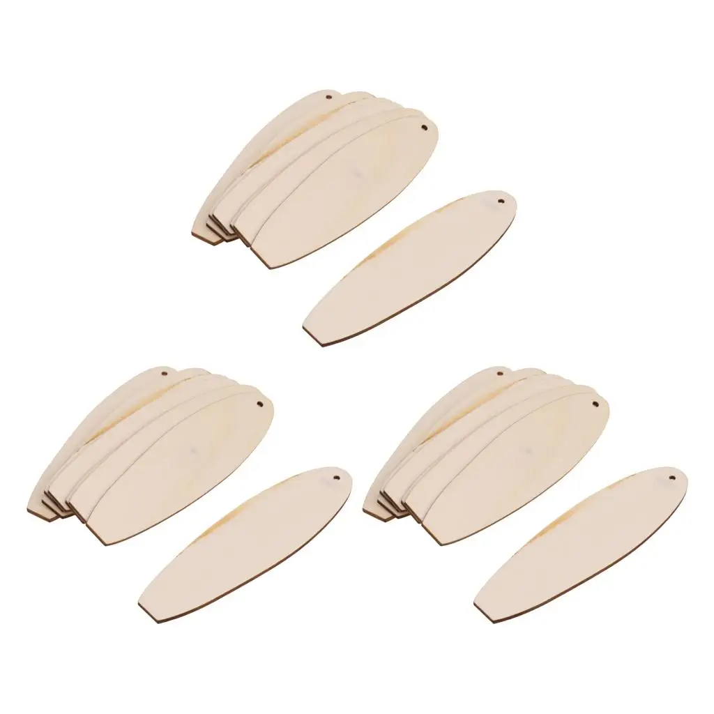 

Set of 24, Unfinished Wood Plaques Rustic Wood Surfboard DIY Wall Decoration
