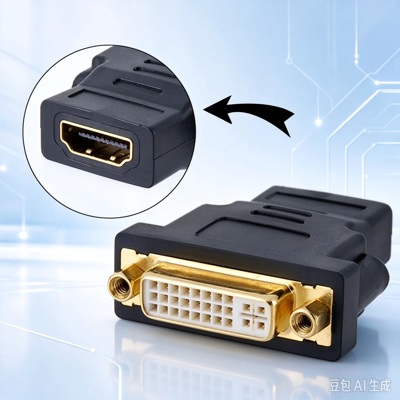 Adapter For DVI To HDMI 24+5 Female To Female 1080P Converter Head
