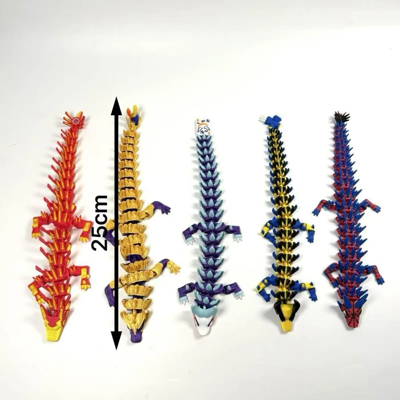 Neue 3D Gedruckt Drachen Modell Multi-gelenk Bewegliche Simulierte Drachen Miniatur Statue Home Office Tiere Ornamente Kinder Geschenk