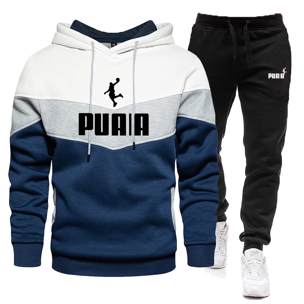 2 Pieces Sets Tracksuit Hooded Sweatshirt +Drawstring Pants Male Sport Hoodies Running Sportswear Men Women Brand Autumn Winter