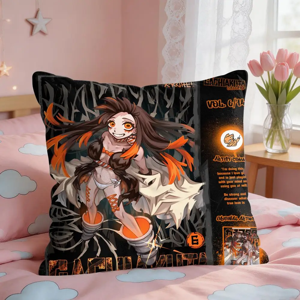 G-Gachiakuta Anime Cushion Cover Square Short Plush Pillow Case Living Room Sofa Home Decor Funda 40X40