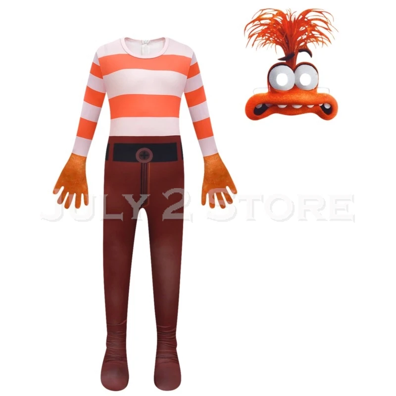 Kids Halloween Costume Movie Inside Cartoon Out 2 Anxiety Cosplay Jumpsuit Boy Sweatshirt Hoodie + Pant Set Children Customized