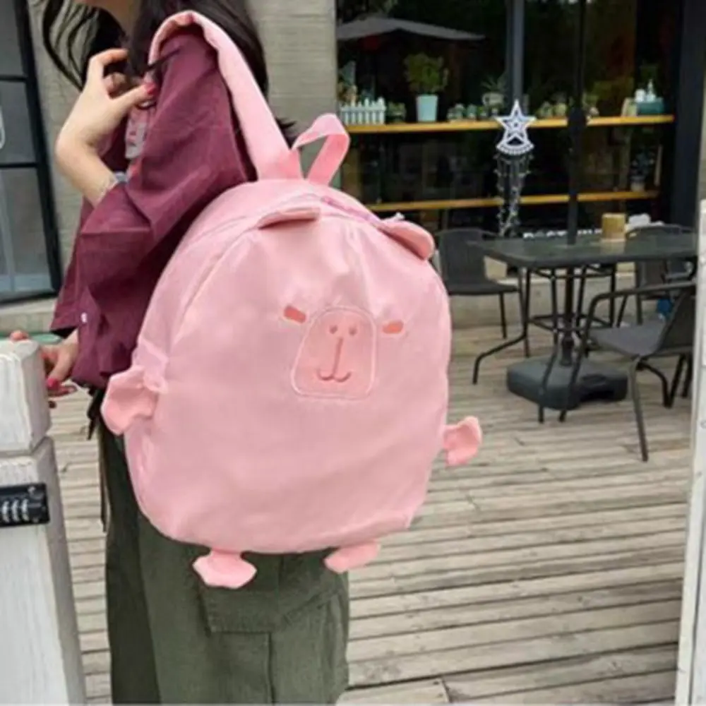 Mochila de nylon impermeável dos desenhos animados para crianças e meninas, mochila escolar de grande capacidade, cápsula rosa