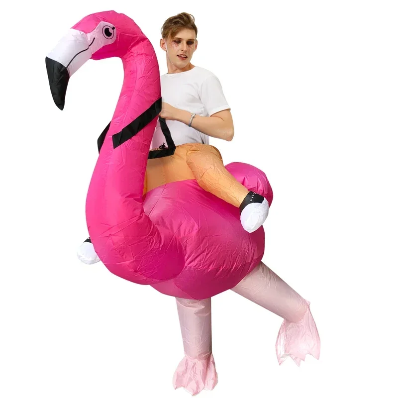 Flamingo Inflatable Costumes Adult Funny Fancy Animals Mascot Dress Up For Halloween Carnival Cosplay Dress Suits For Men Women