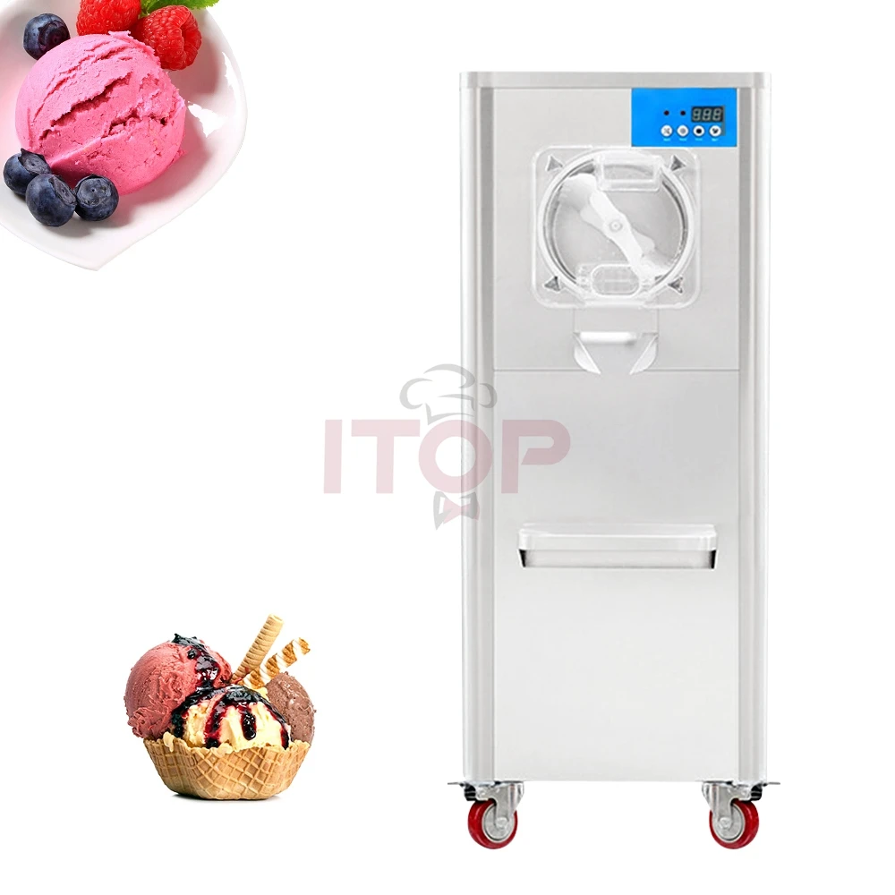 Máquina de helado vertical comercial: máquina automática de helado duro de 1300 W, alta capacidad 8-10 l/h con diseño de acero inoxidable)