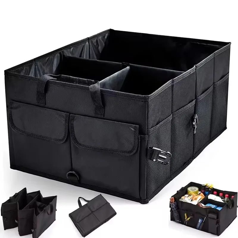 Collapsible Car Trunk Storage Box Eco Friendly Durable Auto Cargo Organizer Multi Compartment Storage Bin For SUV Truck Van