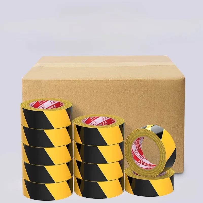 

30 Rolls/set of Identification Tape Black and Yellow Warning Tape Waterproof and Traceless Marking Fire Safety Warning Tape