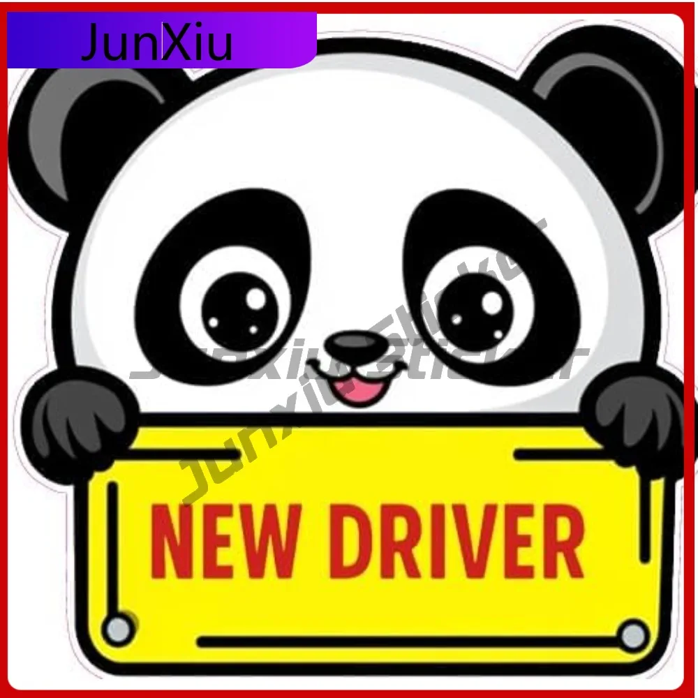 

Cartoon Panda Peeking New Driver Car Decal Cute Animal Safety Sticker For Teens Learners Students Funny Rear Window Vinyl Sign