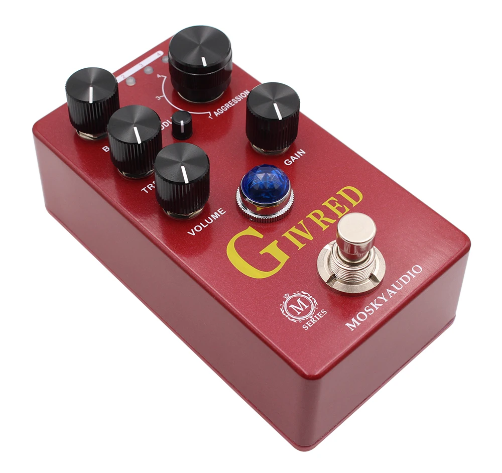 Guitar Bass Effect Pedal  GIV RED With True Bypass Preamp/Overdrive/Distortion Purple Channel Pedal MOSKYaudio