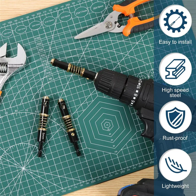 ABRE-brocas de bisagra de perforación sólidas broca de bisagra de puerta estable reemplazo rápido centro de vástago hexagonal