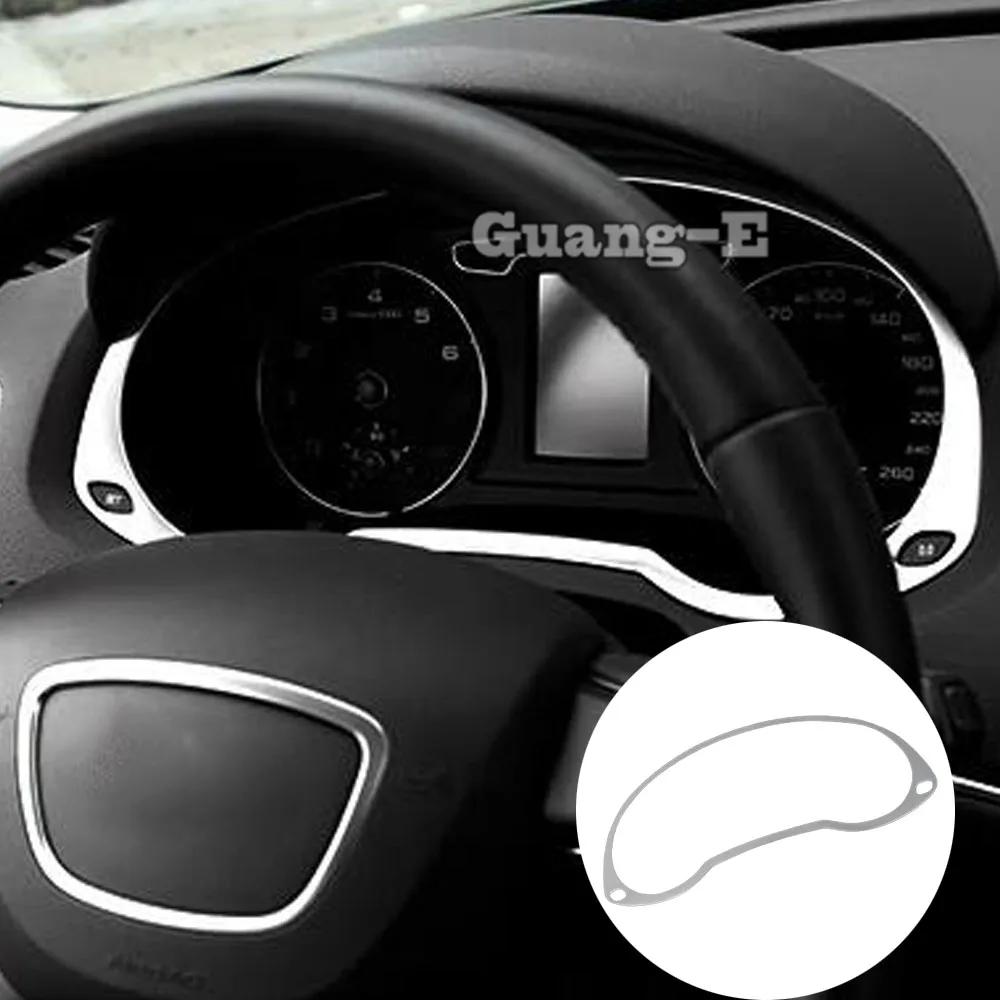 

For VW Audi Q3 2013 2014 2015 2016 2017 2018 Car Stainless Steel Garnish Detector Dashboard Meter Instrument Panel Gauge Frame