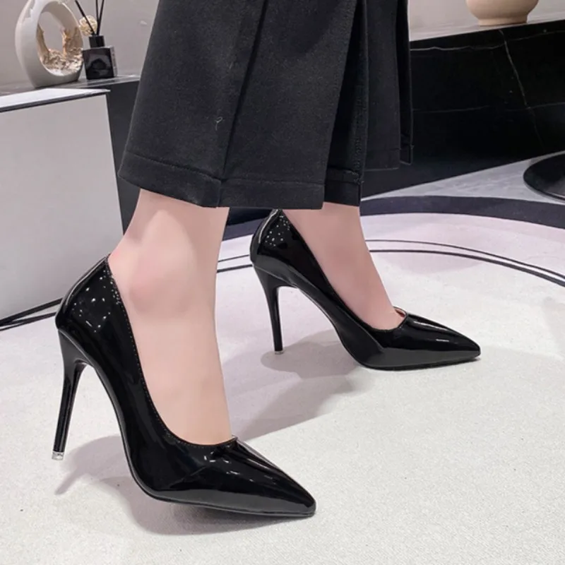 Autumn new pointy lip slip-on temperament super high heel party shoes women fashion slim heel shoes