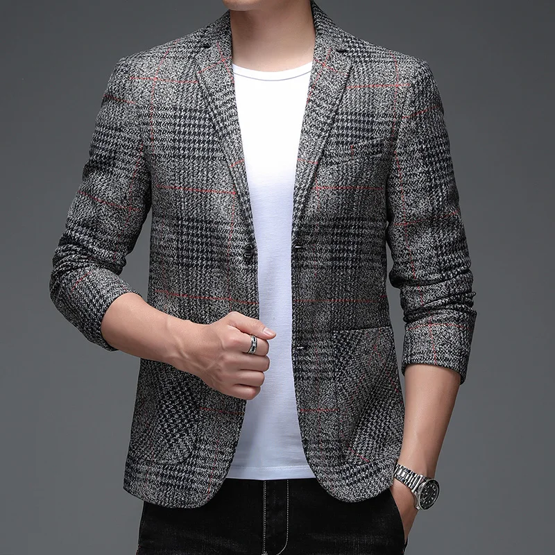 

Spring Autumn Top Casual Suit Men's Wool Wool Small Suit Middle-aged Young Korean Version Single West Jacket Autumn Men's Top