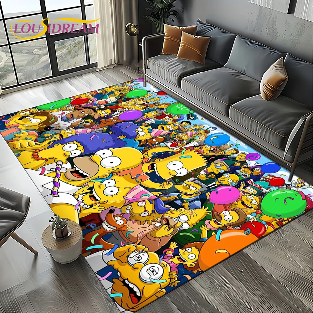 2025 New Funny The Simpsons Cartoon Gift Carpet Rug for Bedroom Living Room Home Sofa Decoration,kids Play Decor Floor Mat