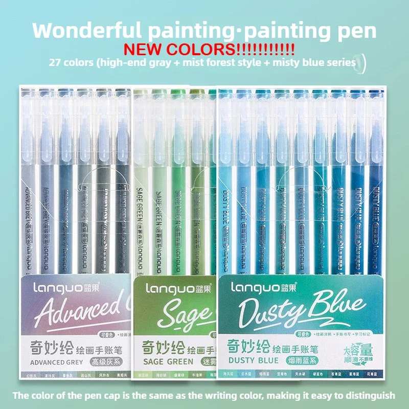 162/4 Colors Glitter Effects Gel Pen1.0mm/0.5mm Large Capacity Student Writing Pen Painting Drawing School Supplies Stationery
