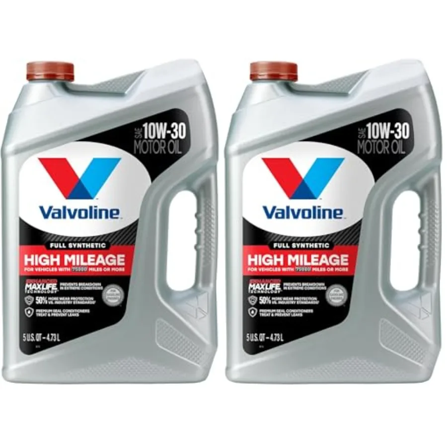 

Full Synthetic High Mileage with MaxLife Technology SAE 10W-30 Motor Oil 5 QT Pack of 2