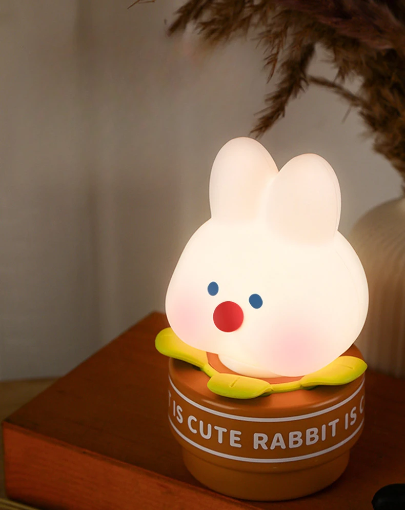 Potted Rabbit Silicone Night Light New Unique Creative Gift Night Light