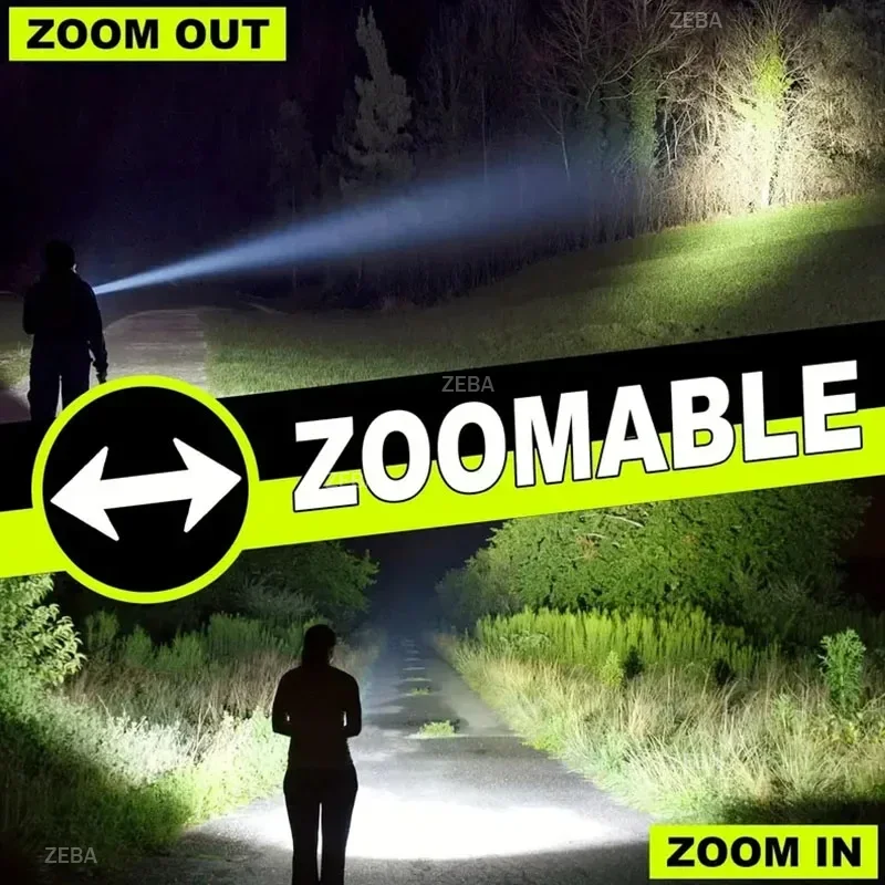 

Ultra Powerful LED Flashlight Tactical Torch Type C Rechargeable Flash Lights Camping Lantern Waterproof Hand Lamp 30000000LM