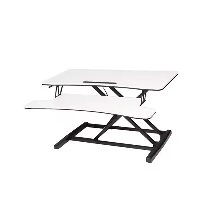 Computer Monitor Standing Desk Height Adjustable Sit Stand Desk Supplier Standing White Black Reception Desk