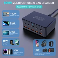 800W USB C GaN Charger 100W PD3.0 PPS QC3.0 Multiport Fast Charging Station for iPhone 15 16 Samsung Macbook Pro Laptops Tablets 6