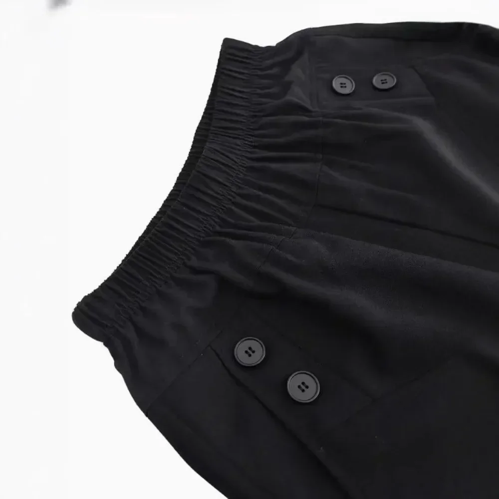 Women Elegant Solid Slim Fit Tapered Pants Diagonal Pocket Elastic Waist Casual Versatile Soft Breathable Flattering Comfy New