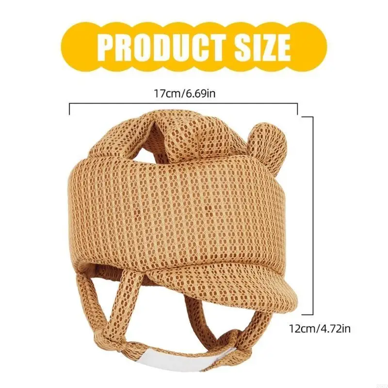 R66D قبعة أطفال قابلة للتعديل للزحف والمشي، قبعات واقية للأطفال قابلة للتنفس، قبعة أمان للرضع لحماية الرأس #6