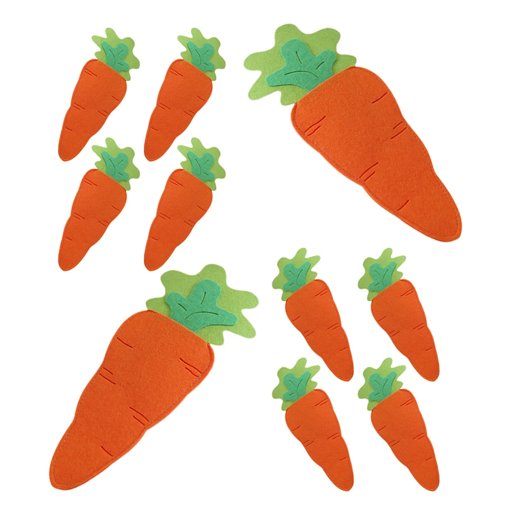 

10Pcs Carrot Cutlery Bags Easter Fabric Utensil Holders Festive Table Decoration Party Banquet Organizers Easter