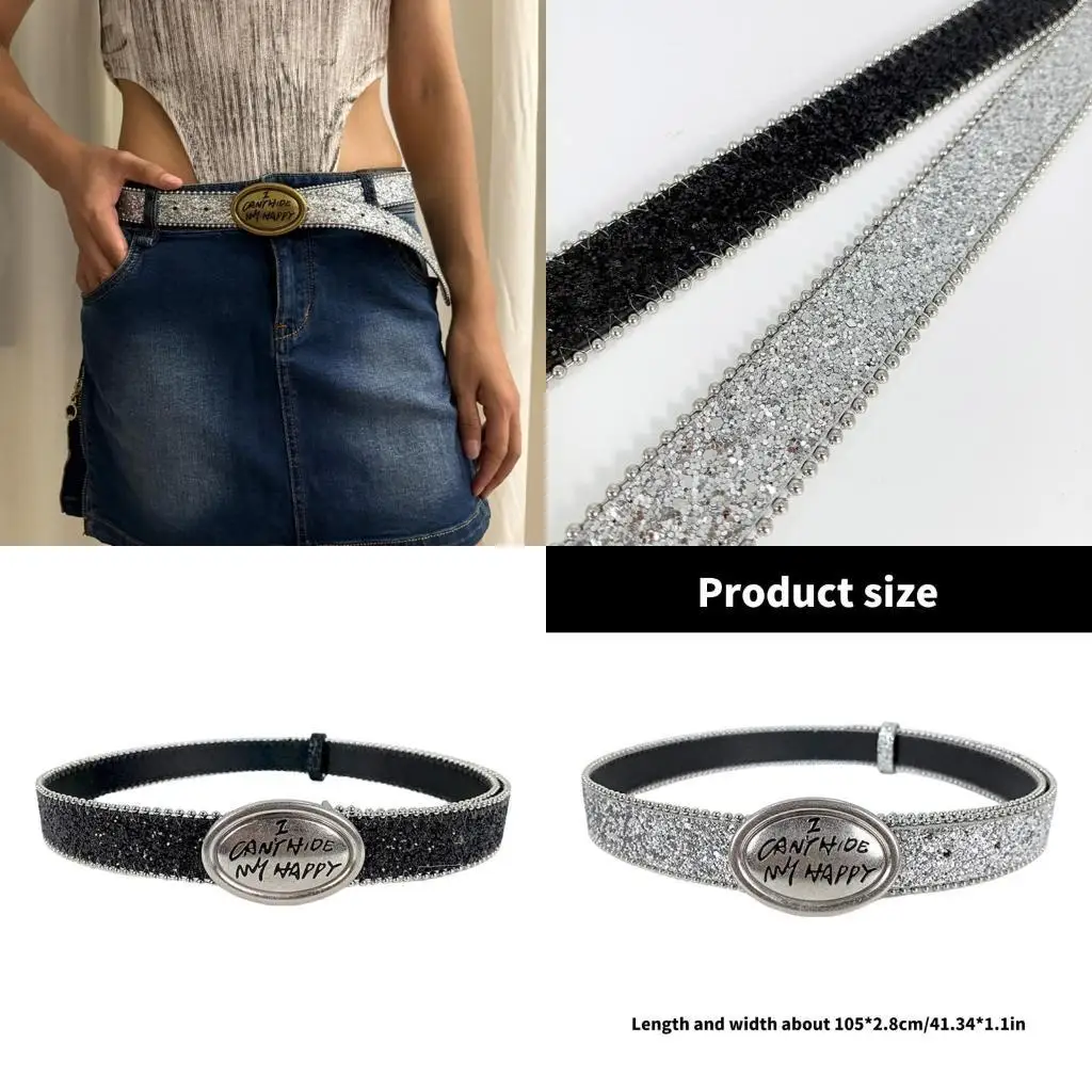 

39BB Punk Waist Belly Chain Belt for Women Men for Street Dance Prom Hip Hop