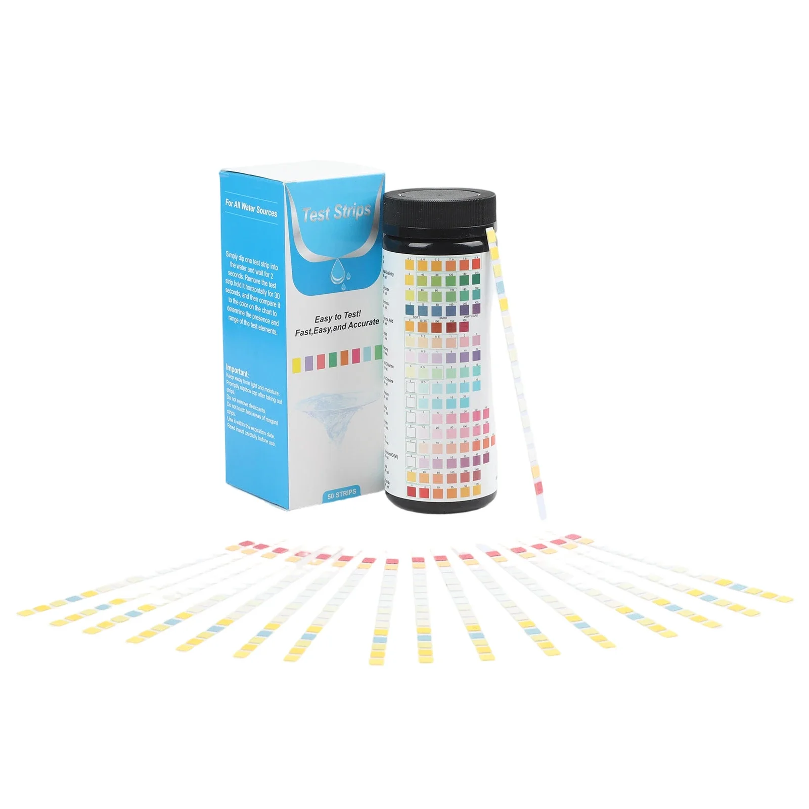 50/100 Strips 16-In-1 Water Test Strips Kit Strips Home Water Quality-Test For Tap Replacement Garden Pool Swimming Accessories