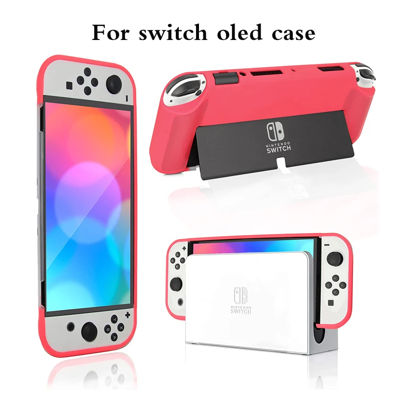 Casing untuk Nintendo Switch OLED Model 2021TPU Grip dan Casing Pelindung PC Kompatibel dengan Konsol Nintendo Switch OLED