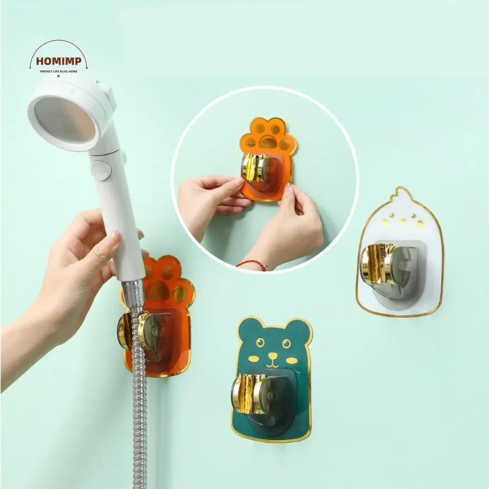 

Multi-Purpose Base Shower Bracket Rack Wall Mounted Shower Head Holder Punch-Free Adjustable Showerhead Stand Kitchen