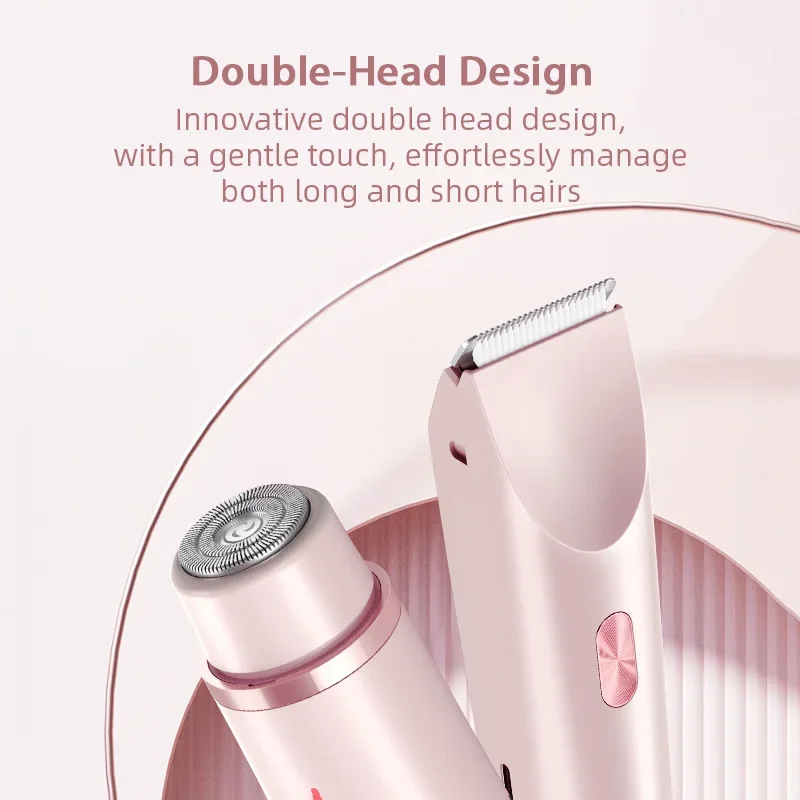 Dual-Head Hair Removal Trimmer Clipper Rechargeable Floating Round R-Shaped Blade Wet Dry Use Waterproof Hair Cutting Machine image 2