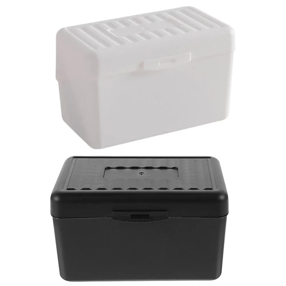 

2 Pcs Business Card Storage Box Cards Holders Container Case Desk Cases Organizer