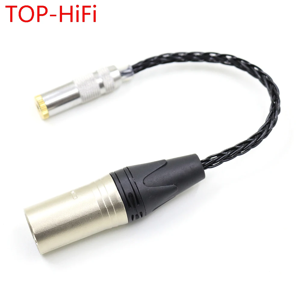 8Core Silver Plated 4pin XLR Balanced Male to 3.5mm TRRS Balanced Female Audio Adapter Cable XLR to 3.5 Connector DIY
