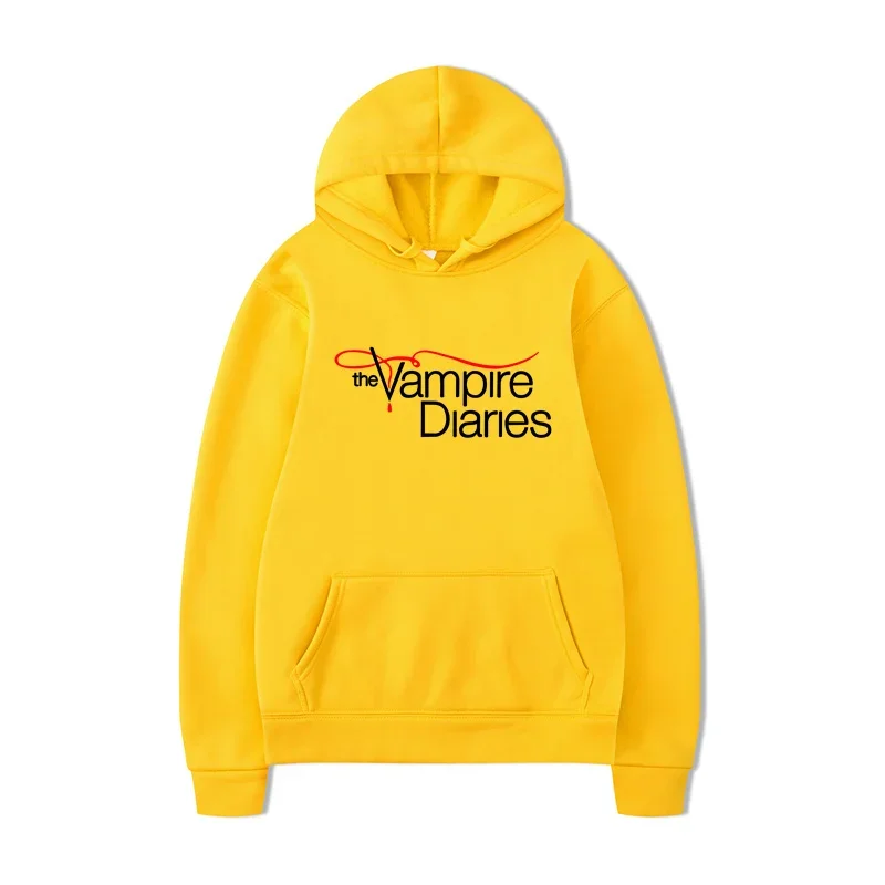 Hoodie Vampire Diaries 2025 Unisex Hoodie Lengan Panjang Jumper Musim Dingin Sweatshirt Hadiah untuk Pacar Mantel Berkerudung Kasual Streetwear