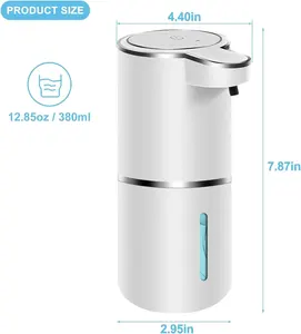 Dispenser Sabun Otomatis Dispenser Sabun Berbusa Tanpa Sentuhan 380ml USB Isi Ulang Listrik 4 Tingkat Dispenser Sabun Busa Dapat Disesuaikan 8 dispenser sampo terbalik penjualan terbaik - №