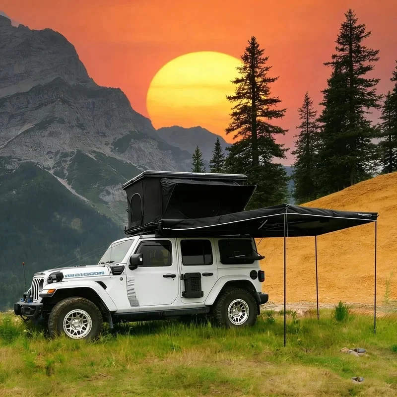 ThrustWorks Fully Automatic Folding 4WD Rooftop Tent With Aluminum Frame Outdoor Camping Overlanding