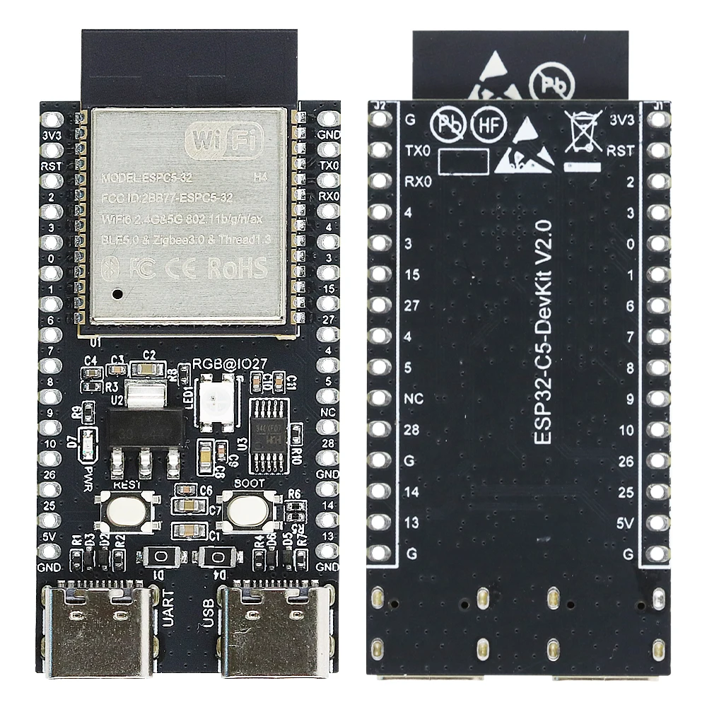 Płytka rozwojowa ESP32-C5, dwuzakresowy moduł WiFi 2.4G i 5GHz, ESP32-C5-DevKitC-1 N4, 4MB Flash, WIFI6, CH340, 30PIN TYPE-C — zdjęcie produktu 7