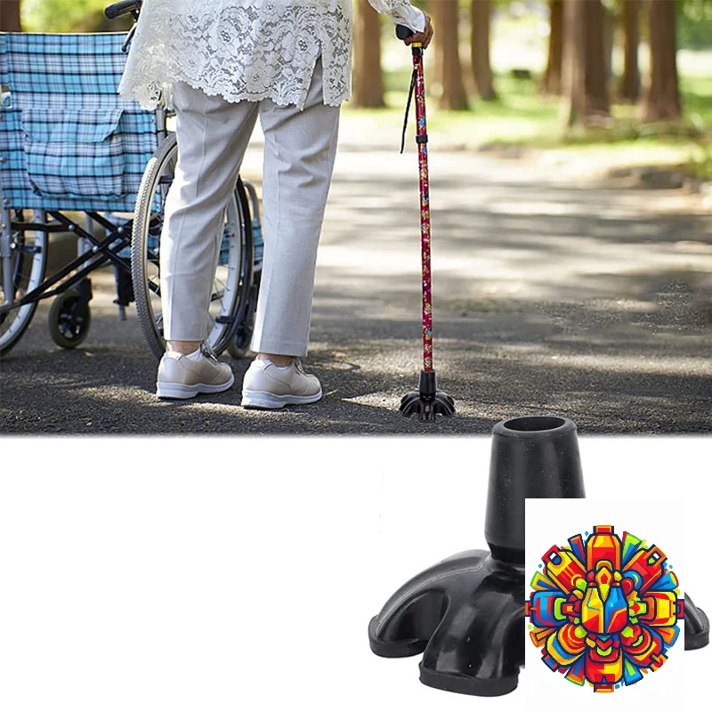 19MM Cane Tips 6 Pillar Design Nonslip Rubber Crutch End Mat With For Walking Stick Shooting Stick Crutch Tips Accessories