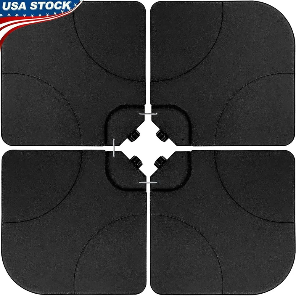 

4pcs Heavy-Duty Umbrella Base Weights Cantilever Offset Design Weather Resistant HDPE Easy Fill Outdoor Stability